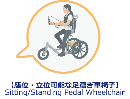 座位・立位可能な足漕ぎ車椅子